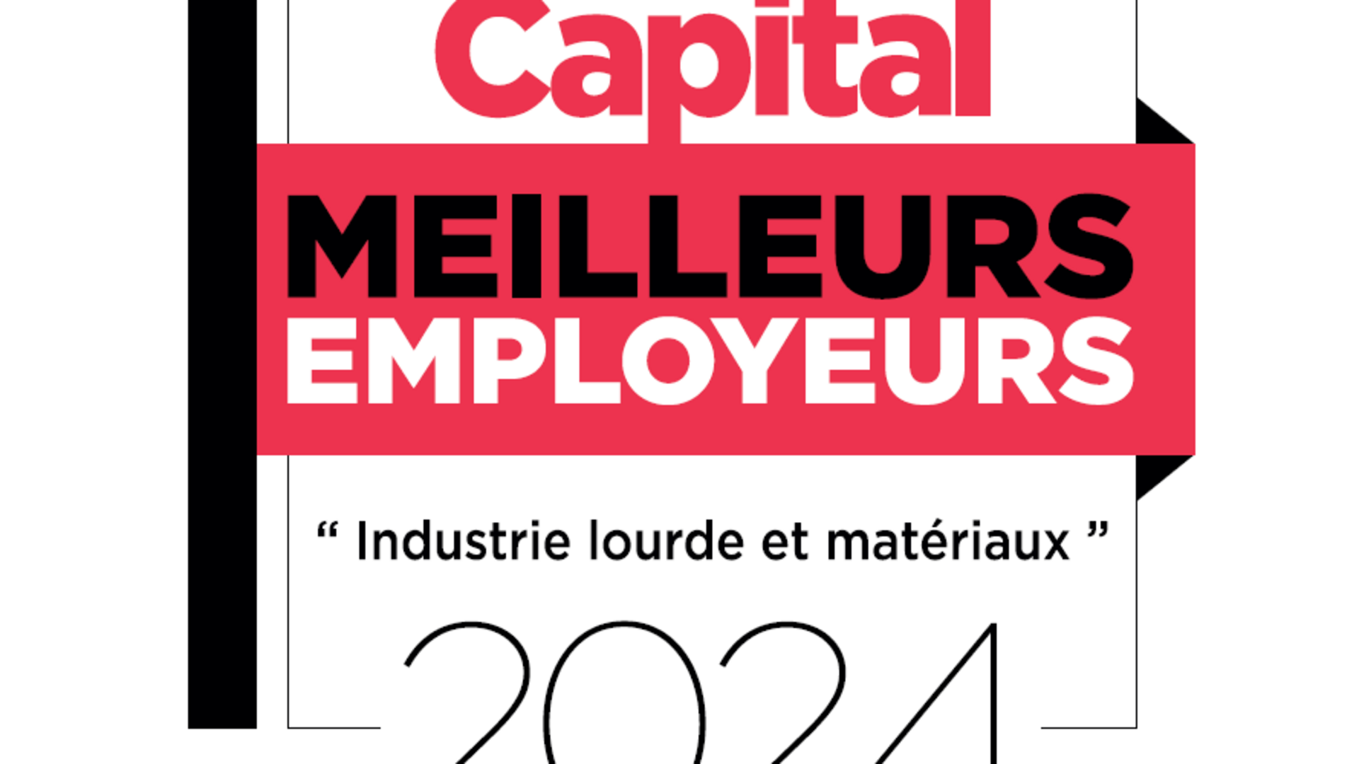 Logo Palmarès Capital - Meilleurs employeurs 2024 - Industrie lourde et matériaux - Logo Capital - Bests employers 2024 .